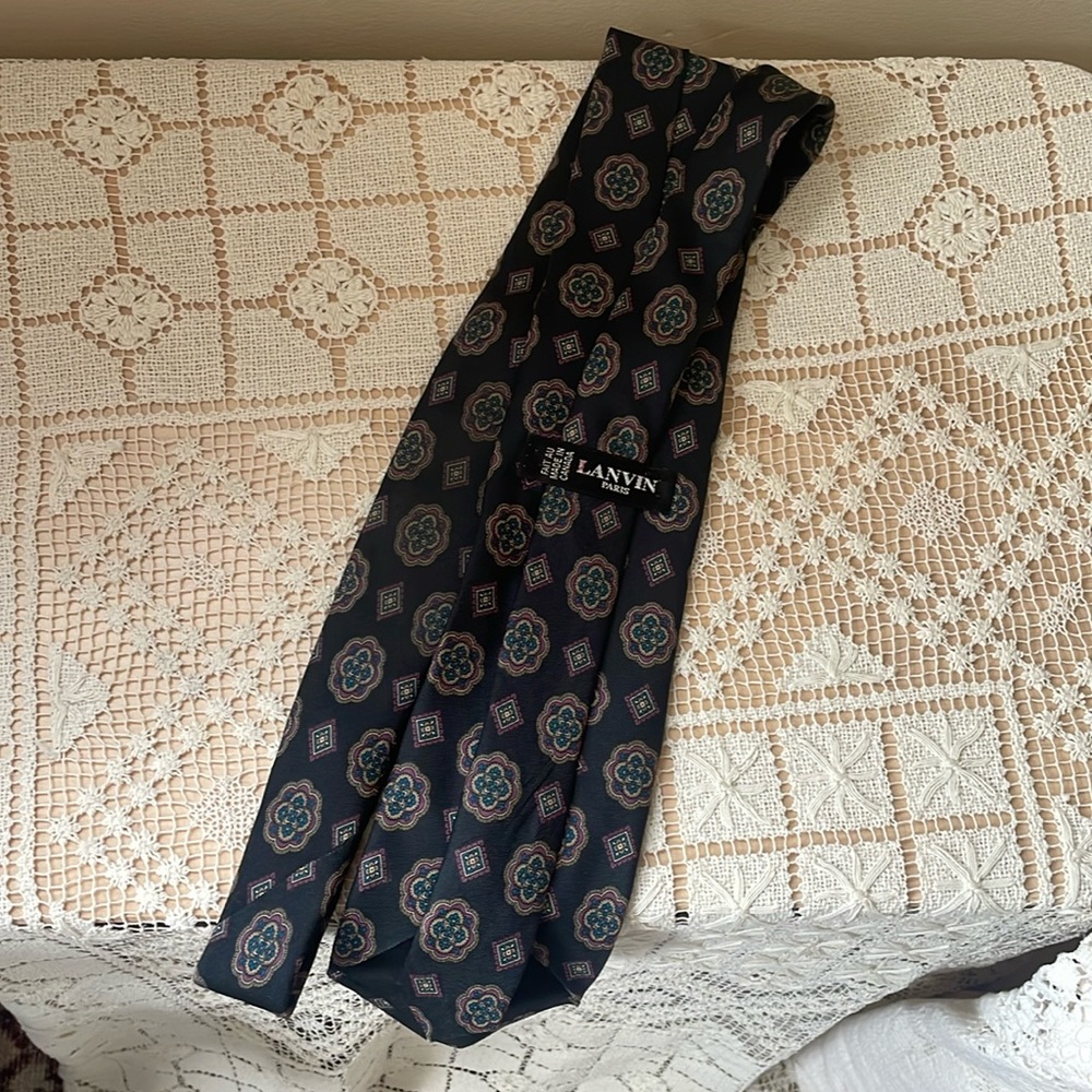 Vtg‎ Lanvin 100% Silk Tie